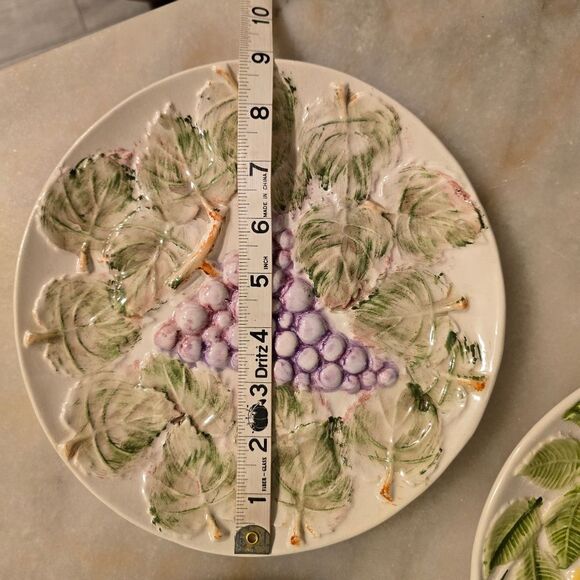 Set Of 3 Neuwirth Vintage Fruit Themed Majolica Style Decorative Plates Portugal - Picture 8 of 10